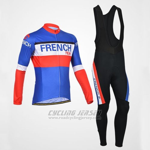 2014 Cycling Jersey Monton Champion Francese Long Sleeve and Bib Tight